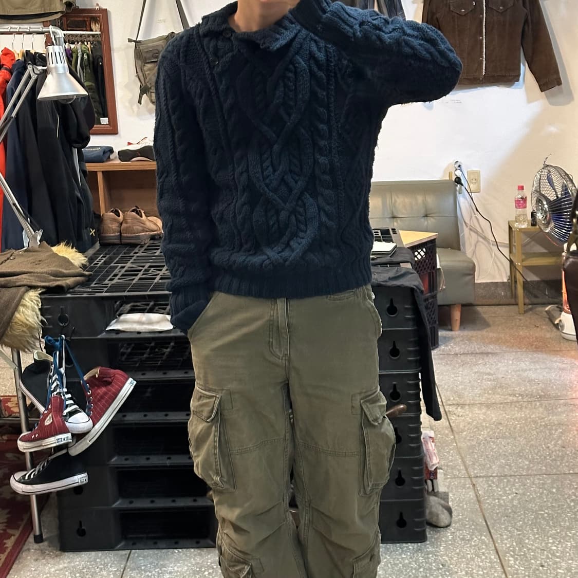 블랙라벨 하이넥 피셔맨 니트 상품이미지2