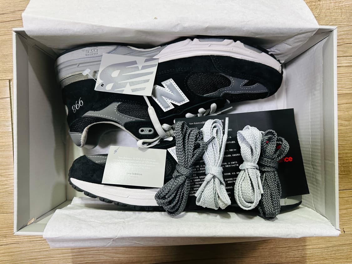 [255] 뉴발란스 993 메이드 인 USA 블랙 - D 스탠다드 상품이미지1