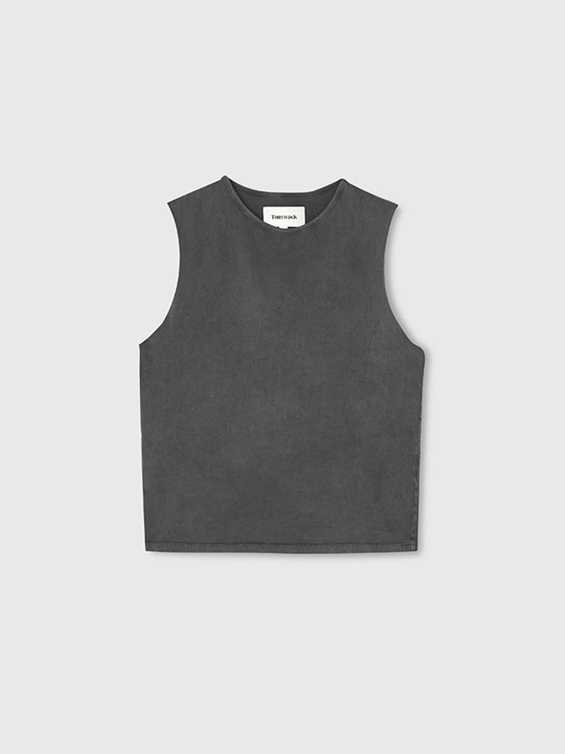 [L] 토니웩 가먼트 다이 슬리브리스 티 (그레이 스톤워시) 상품이미지3