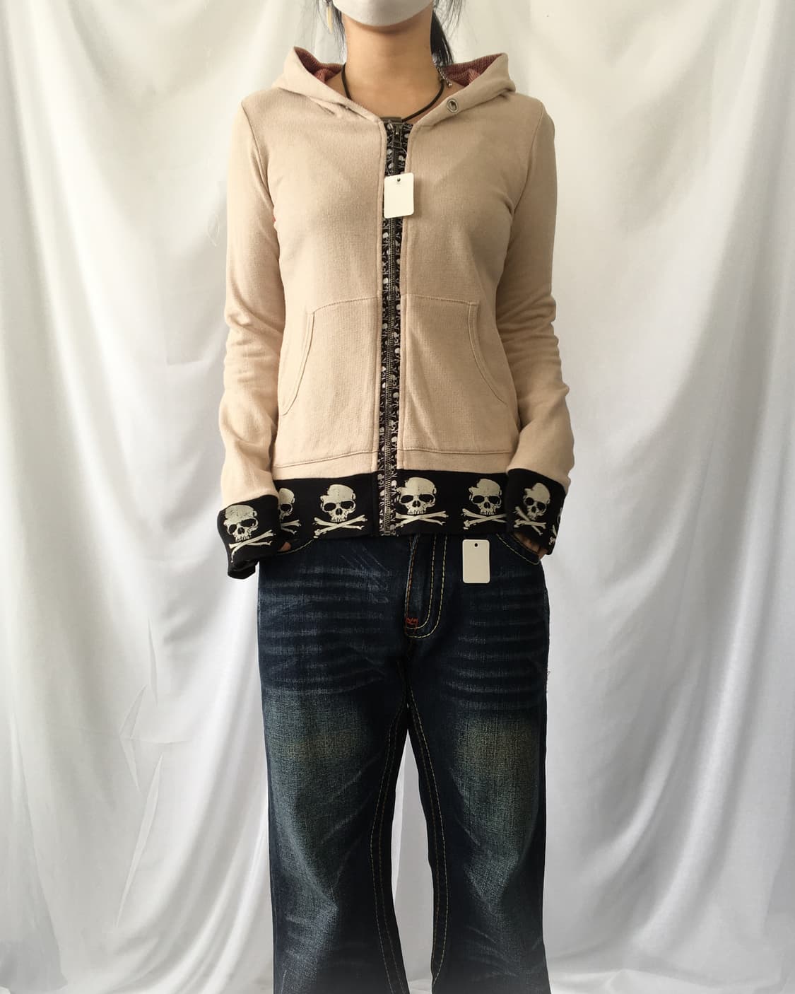 Skull trimming hood zip up 상품이미지6