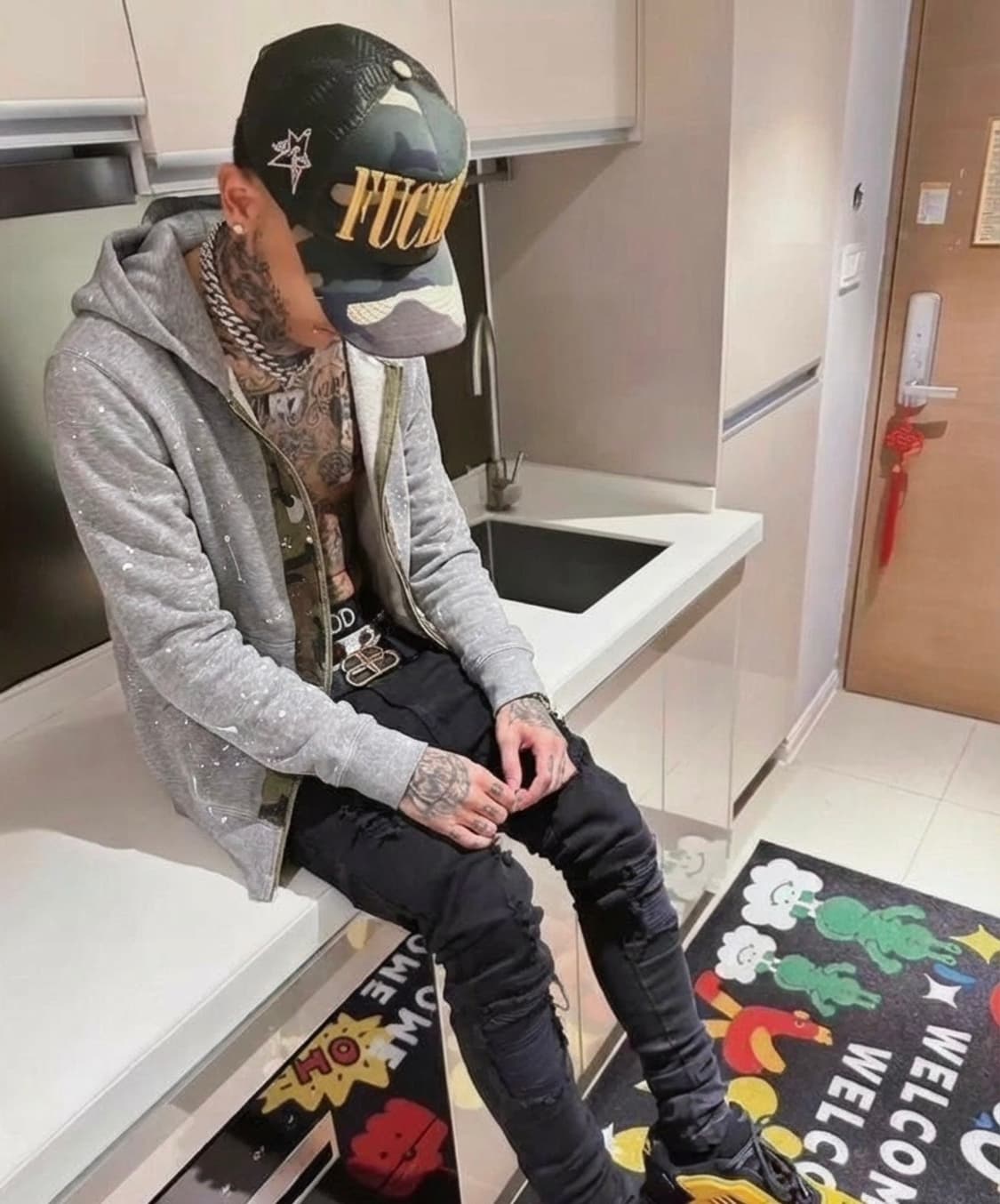 꼼데가르송 옴므 페인팅디테일 후드집업 상품이미지2