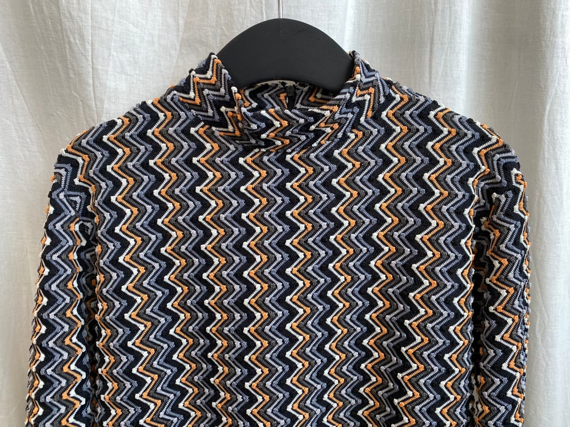 패턴 스트레치 하이넥 탑(M) 상품이미지3