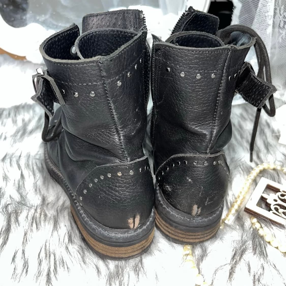 빈티지 스터드 레이스업 숏부츠 상품이미지4