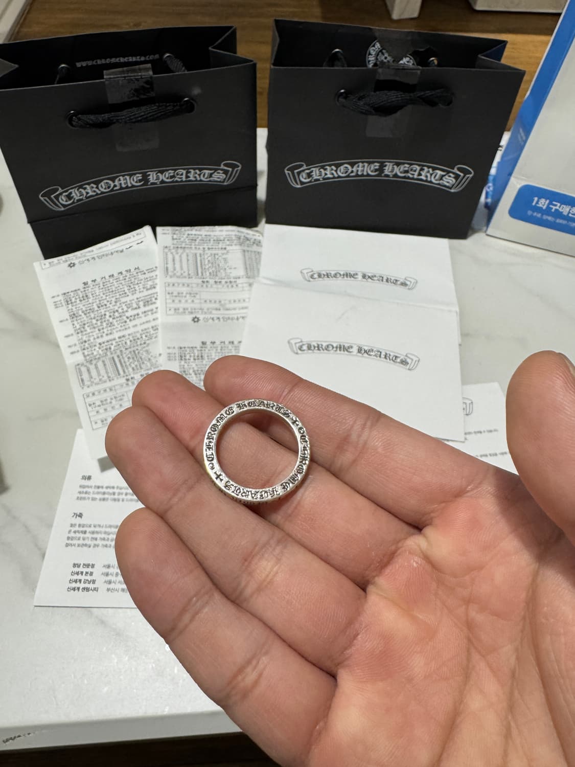 크롬하츠 퍽유링3mm 백화점 구매 풀구성 판매 상품이미지2
