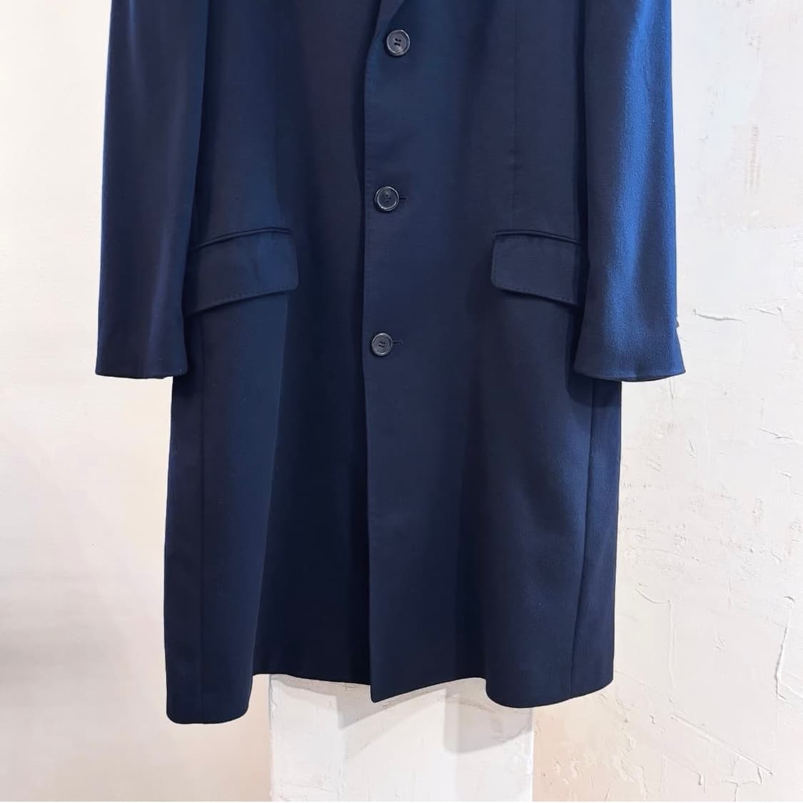 지방시 캐시미어 네이비 싱글코트 상품이미지4