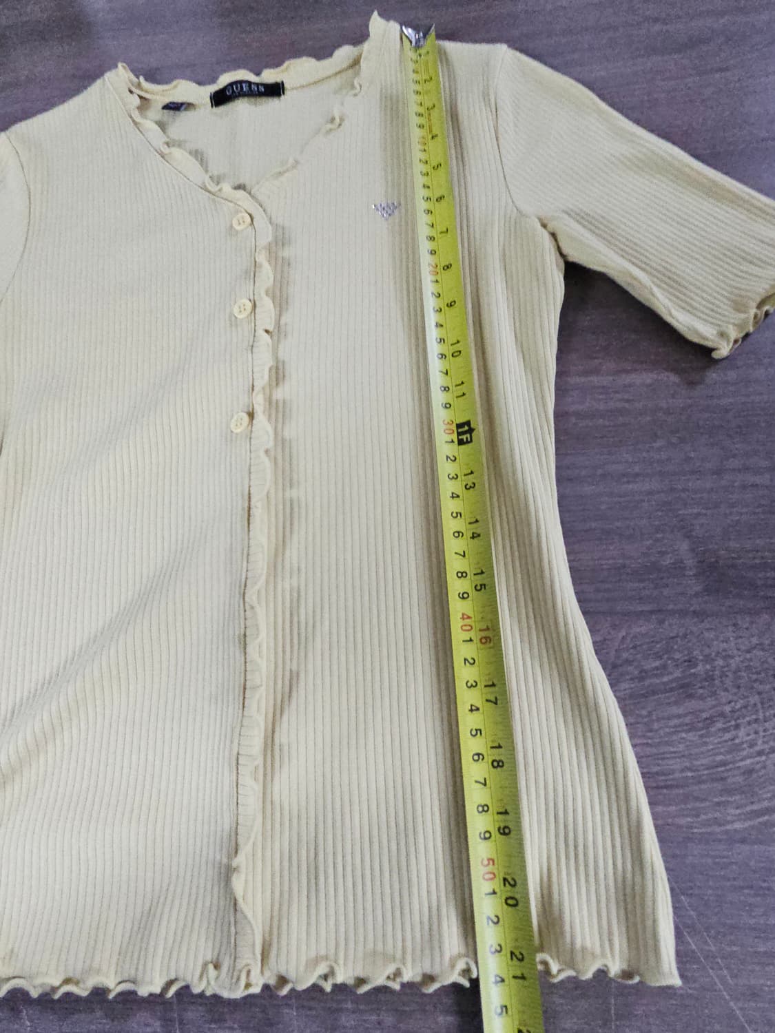 GUESS  게스 골지 티셔츠 S  연겨자 상품이미지5