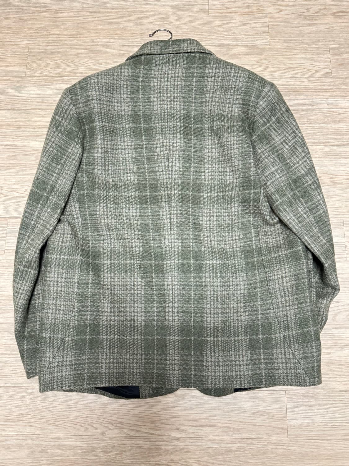 [M] stu 커브드 체크 블레이저 그린 상품이미지7