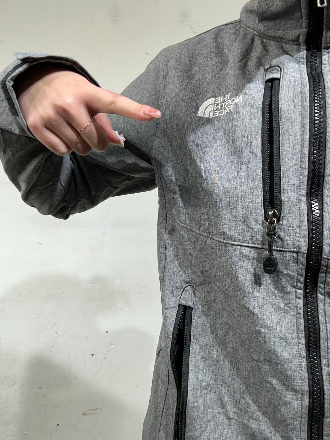 노스페이스 그레이 후드 자켓 S 상품이미지4