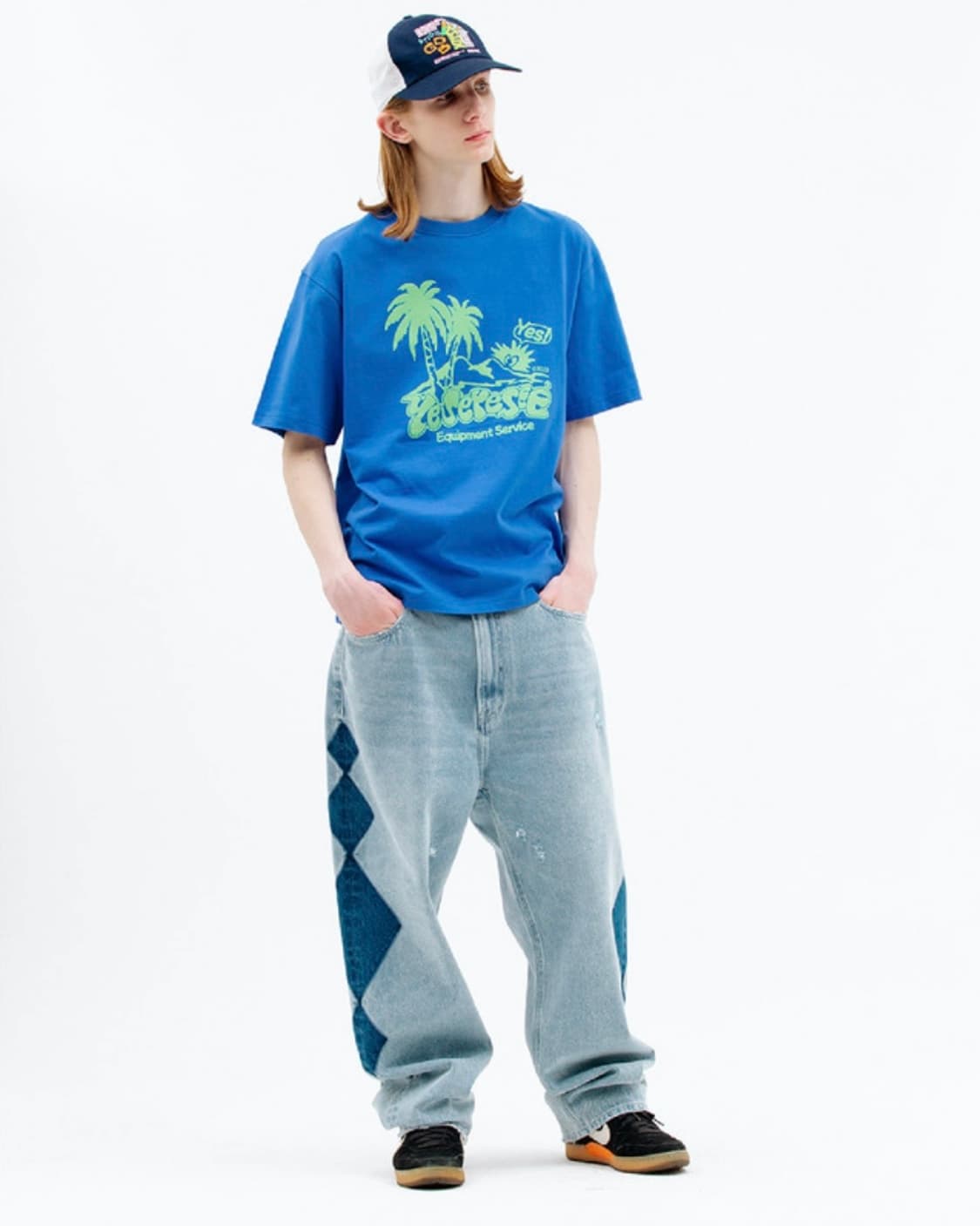 YESEYESEE 예스아이씨 연청 데님 마름모 워시드 L 100 35 상품이미지2