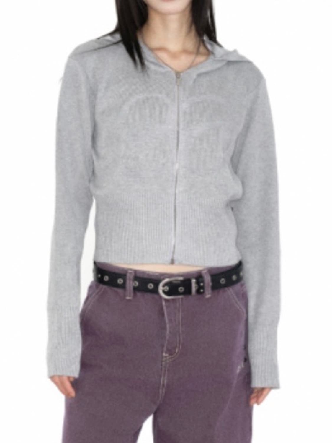 애즈온 니트후드집업 상품이미지1