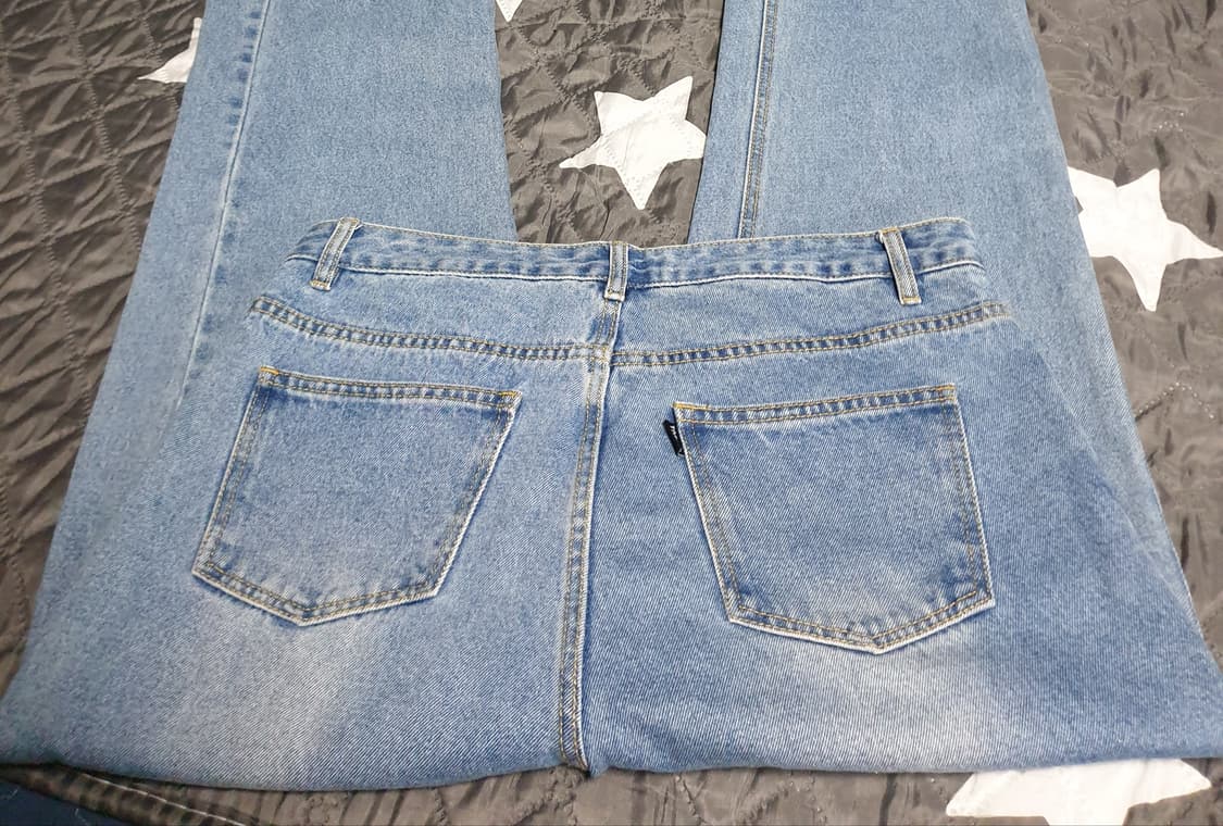 토피 워싱 세미와이드 데님팬츠 (XL) 상품이미지3