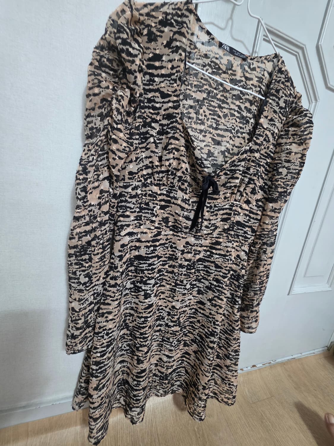 자라 애니멀 프린트 미니 드레스 원피스 S 상품이미지5