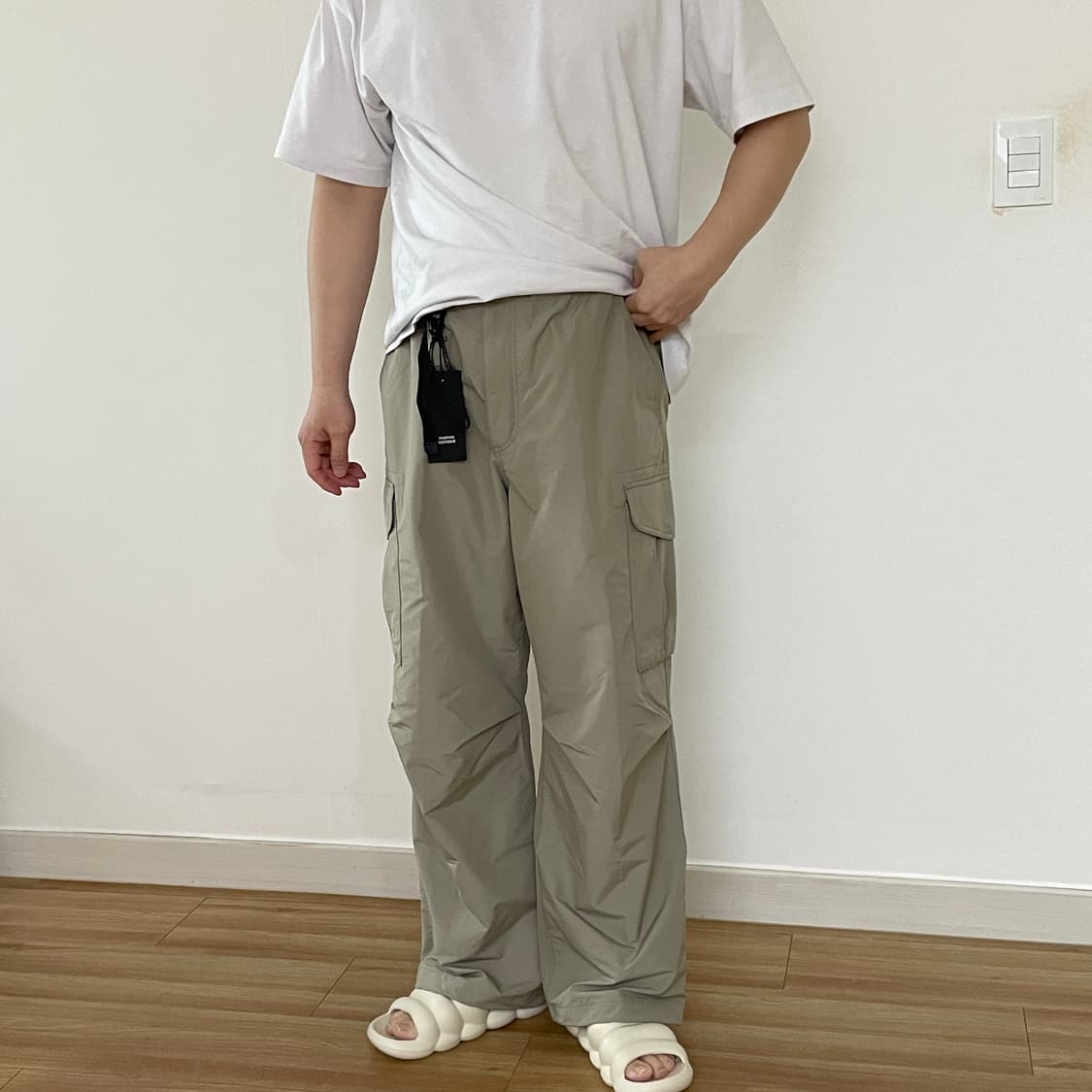 (새상품)무탠다드 시티레저 NP 와이드벨티드 카고팬츠 베이지(36) 상품이미지1