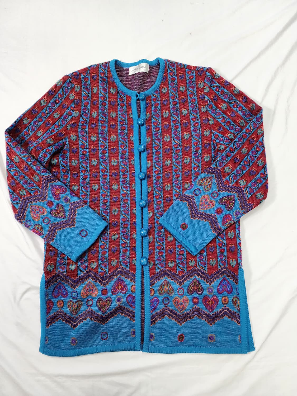 입생로랑 보타니컬 패턴 빈티지 가디건 상품이미지1