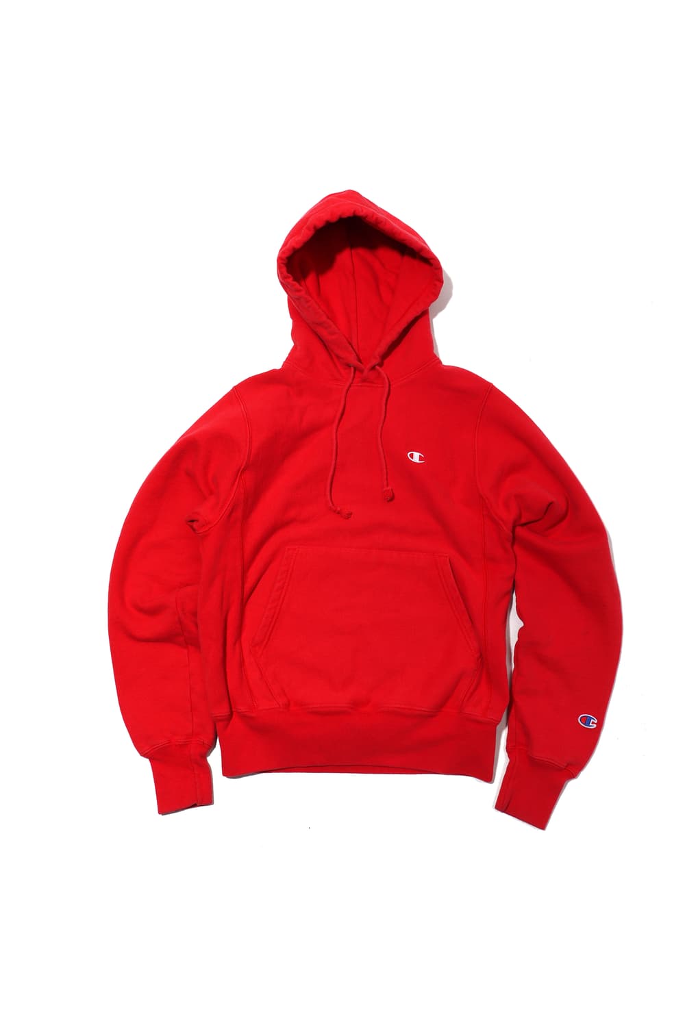 CHAMPION 리버스 위브 레드 기모 티셔츠 women XS 상품이미지1