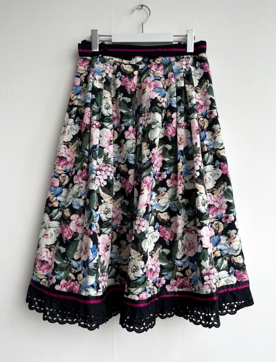 meico 로즈가든 플라워 레이스 플레어 스커트 상품이미지2