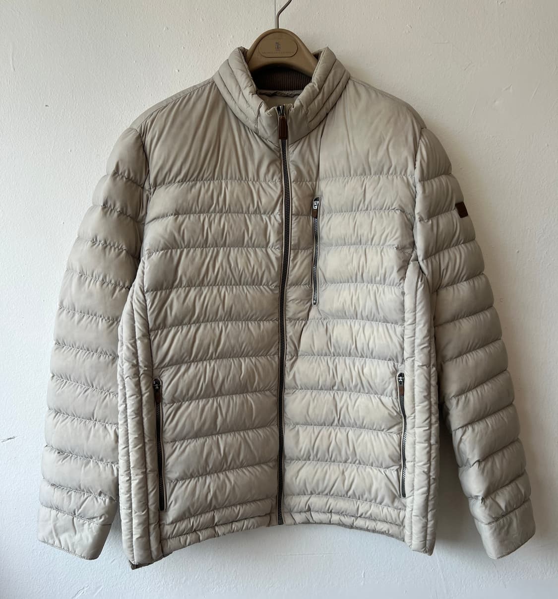 올젠 남성 베이지 구스다운경량패딩  상품이미지1
