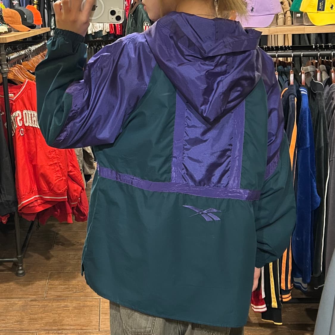 [HI] 리복 후드 아노락 퍼플&그린 상품이미지5