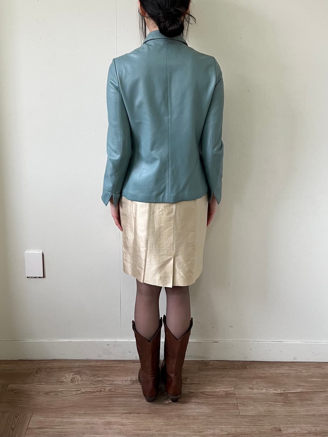 lnstinct 스카이블루 레더 자켓 상품이미지10