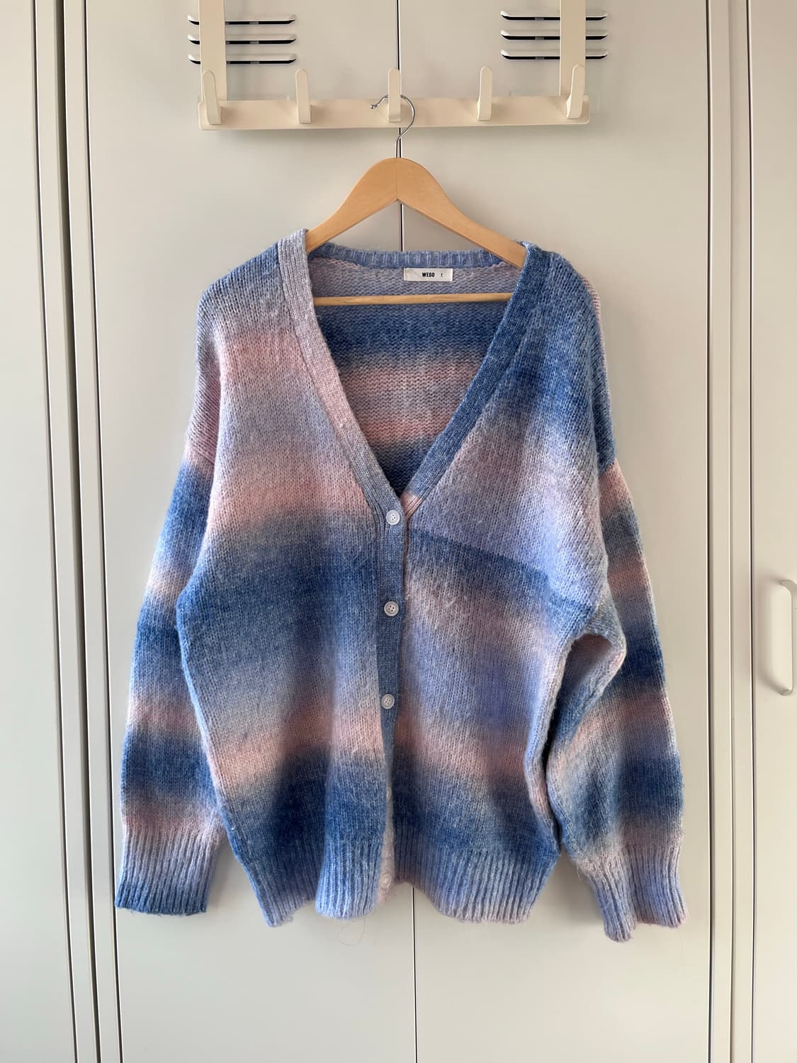 Wego  블루핑크 그라데이션 니트 가디건  상품이미지2