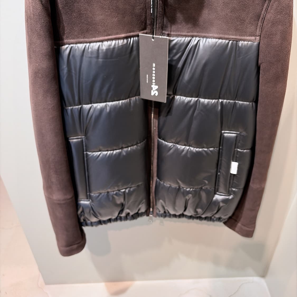(정품/새상품) 만조니 남성 브라운 양가죽 스웨이드 봄버 자켓 상품이미지3