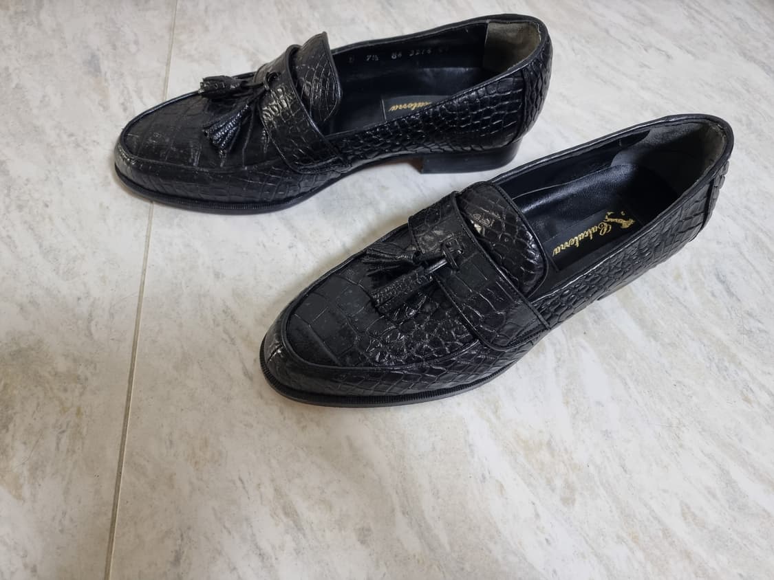 리얼 악어가죽 와니 테슬 블랙로퍼 255-260 블랙 상품이미지2