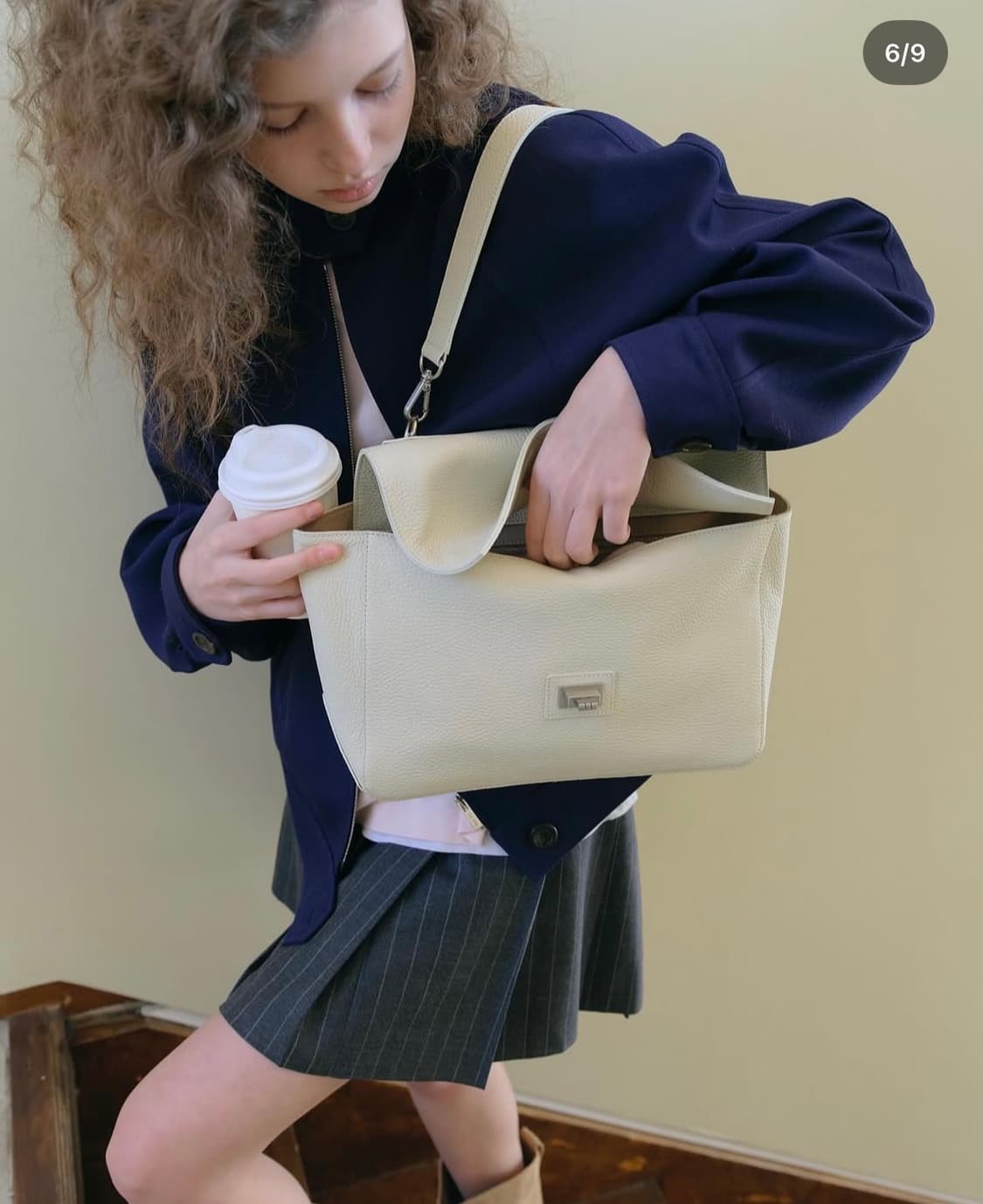 미닛뮤트 페레티 M 아이보리 토트백 상품이미지6