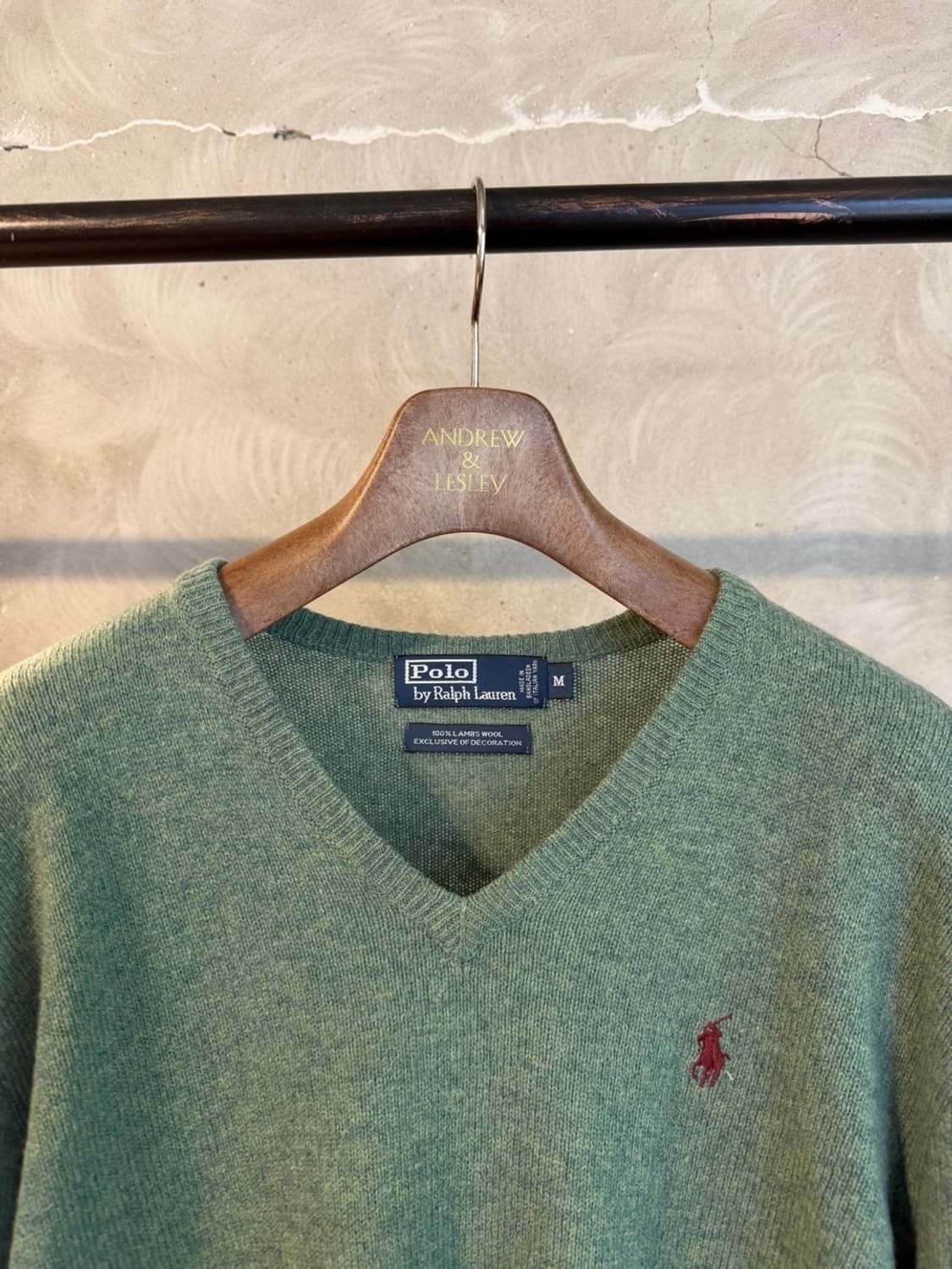 폴로 랄프로렌 브이넥 램스울 니트 100 상품이미지3
