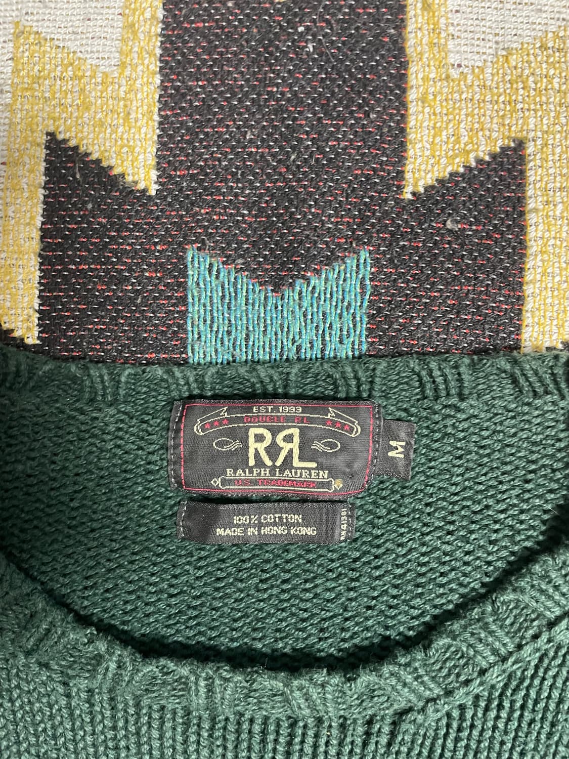 RRL 그린 코튼 스웨터(M) 상품이미지2