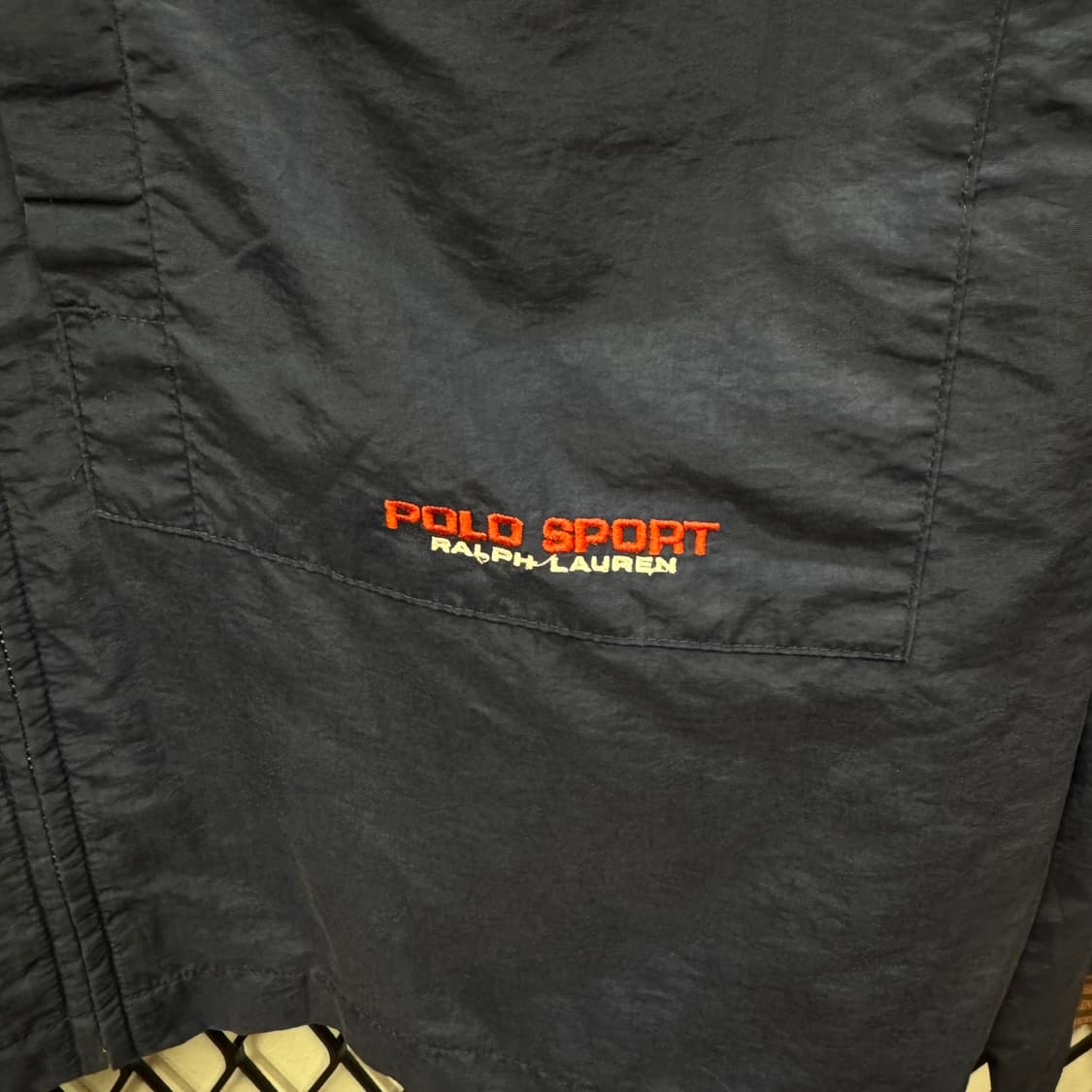 90s 폴로 랄프로렌 스포츠 바람막이 전면 로고 포인트 네이비 상품이미지5