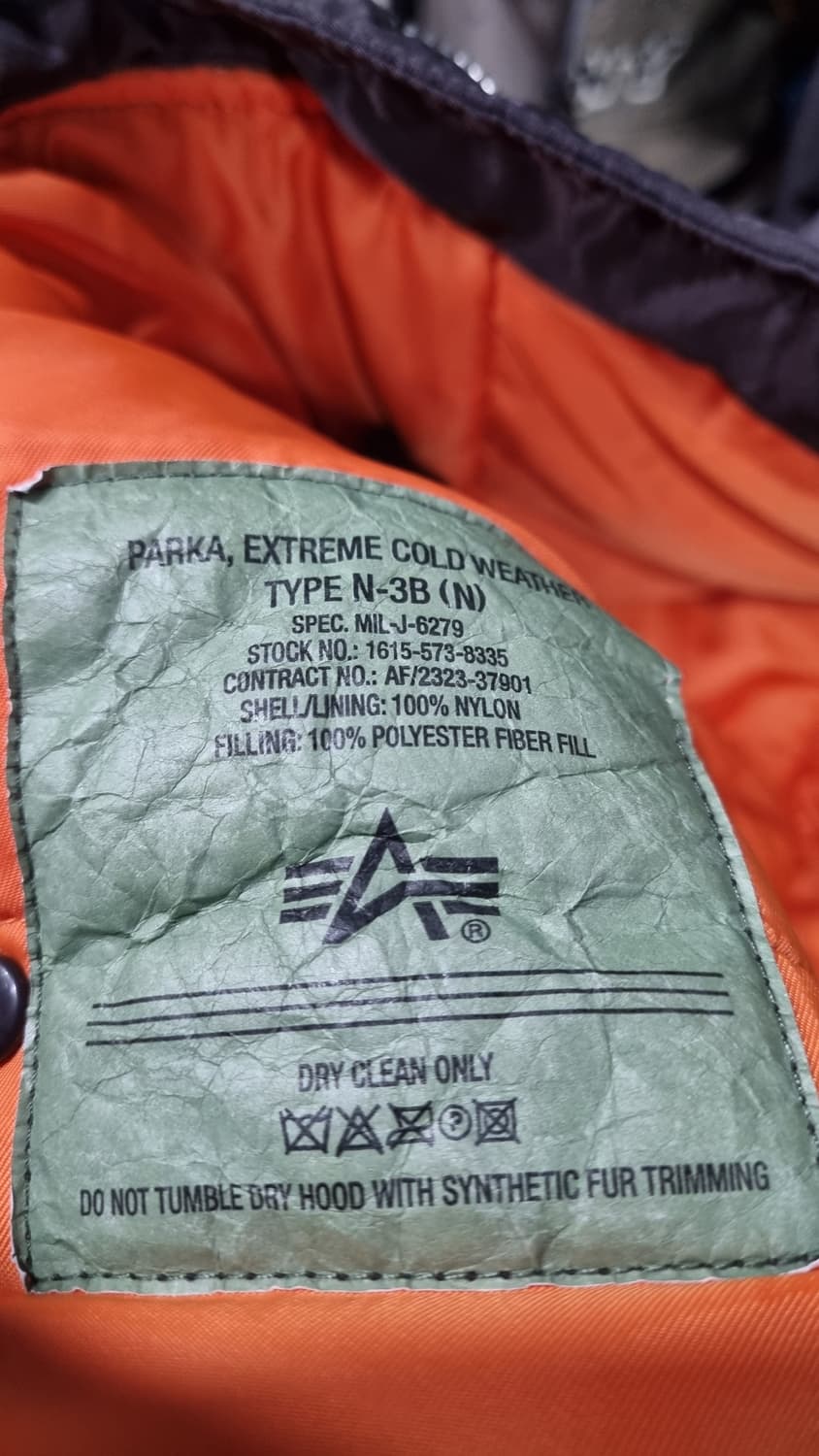 알파인더스트리 N3B 개파카 100~105 상태A급 상품이미지3