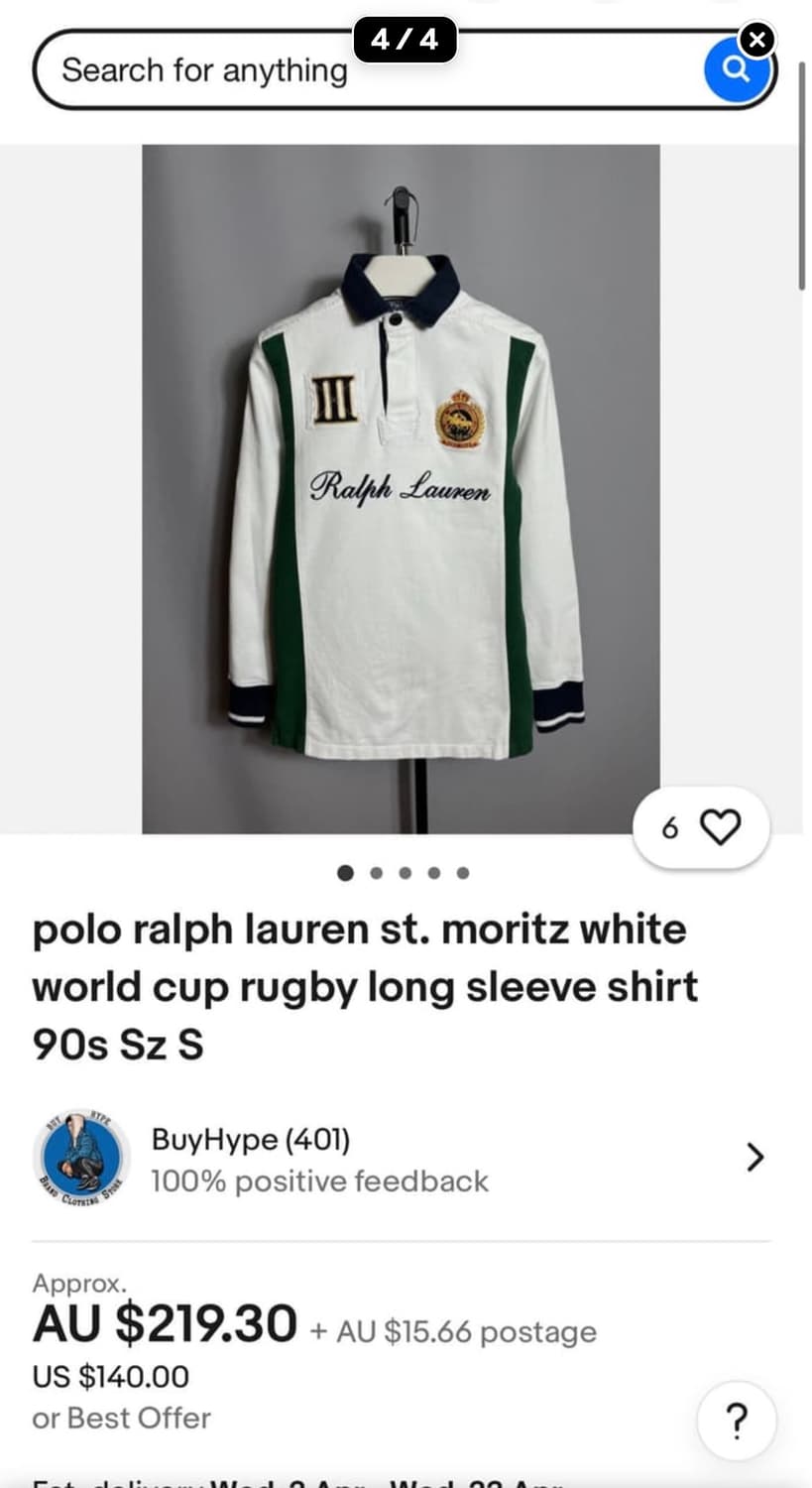 폴로 랄프로렌 월드컵 긴팔 카라 럭비티 상품이미지2