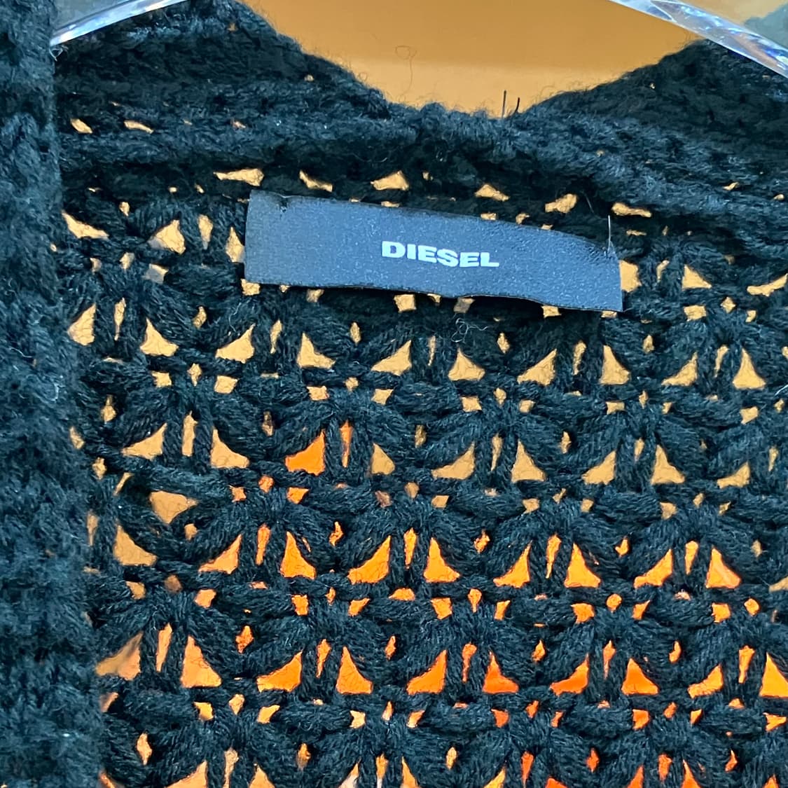 디젤 블랙/실버 그라데이션 데미지 니트 가디건 XS 상품이미지2