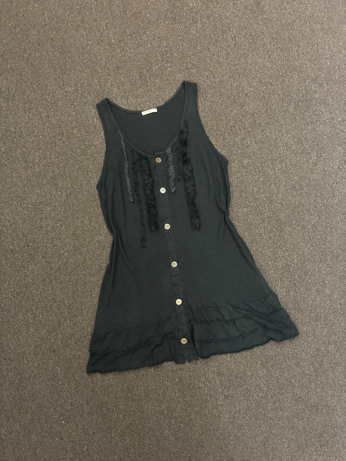L)Japanese vintage 여성 단추 플리츠 나시 원피스 상품이미지1