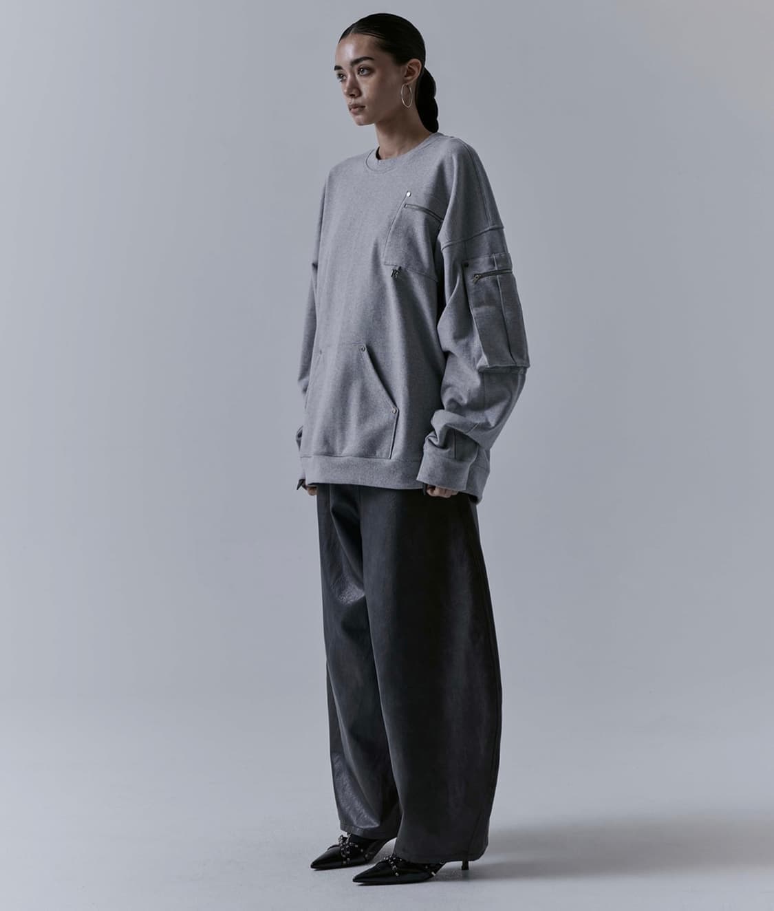 트리밍버드 멀티 포켓 오버핏 스웻셔츠 상품이미지3