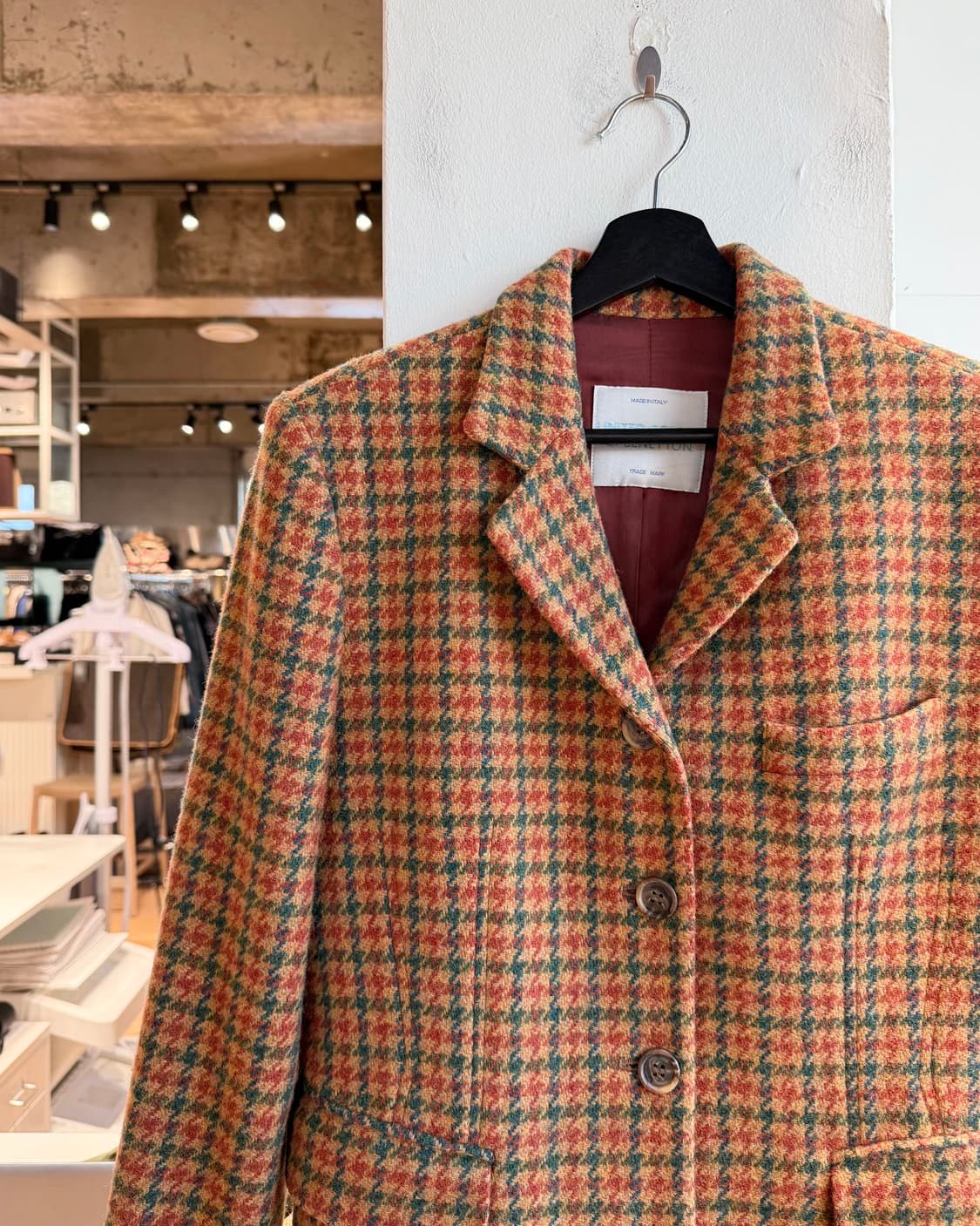 유나이티드 컬러 오브 베네통 멀티컬러 하운드투스 블레이저 자켓  상품이미지4