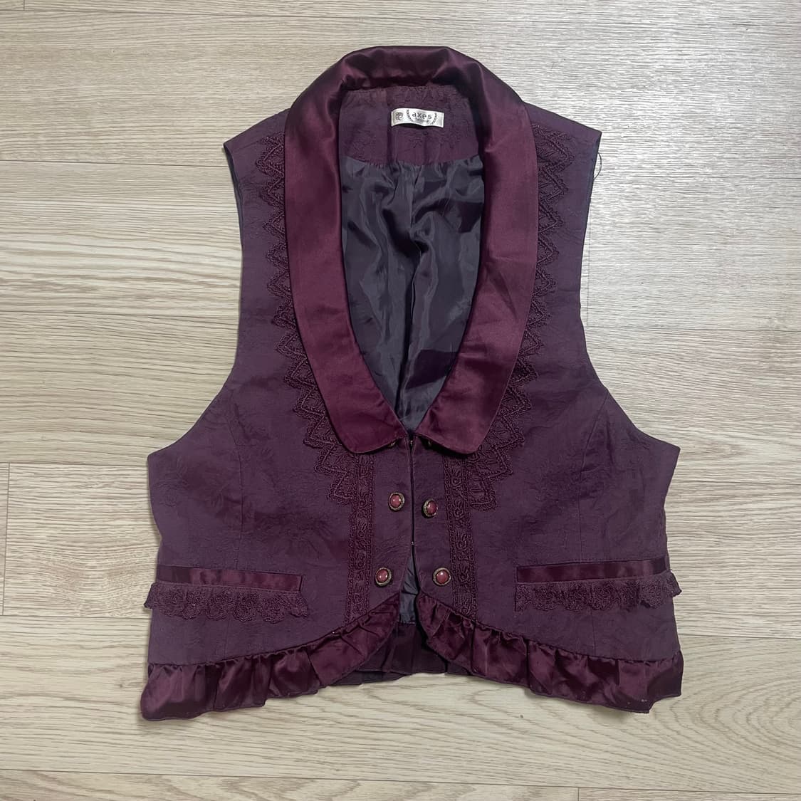 빈티지 와인컬러 레이스 베스트 / 고딕 무드 상품이미지1