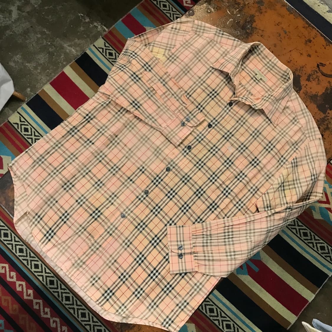 버버리 베이지 노바체크 코튼 셔츠 남성 110 사이즈 상품이미지2