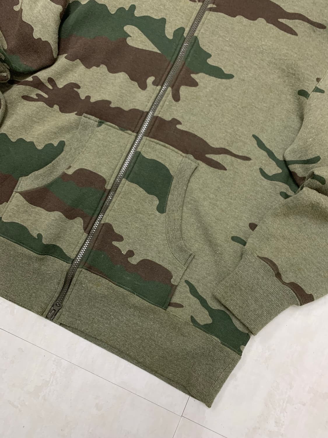 카모 패턴 카키 후드집업 #134 상품이미지3