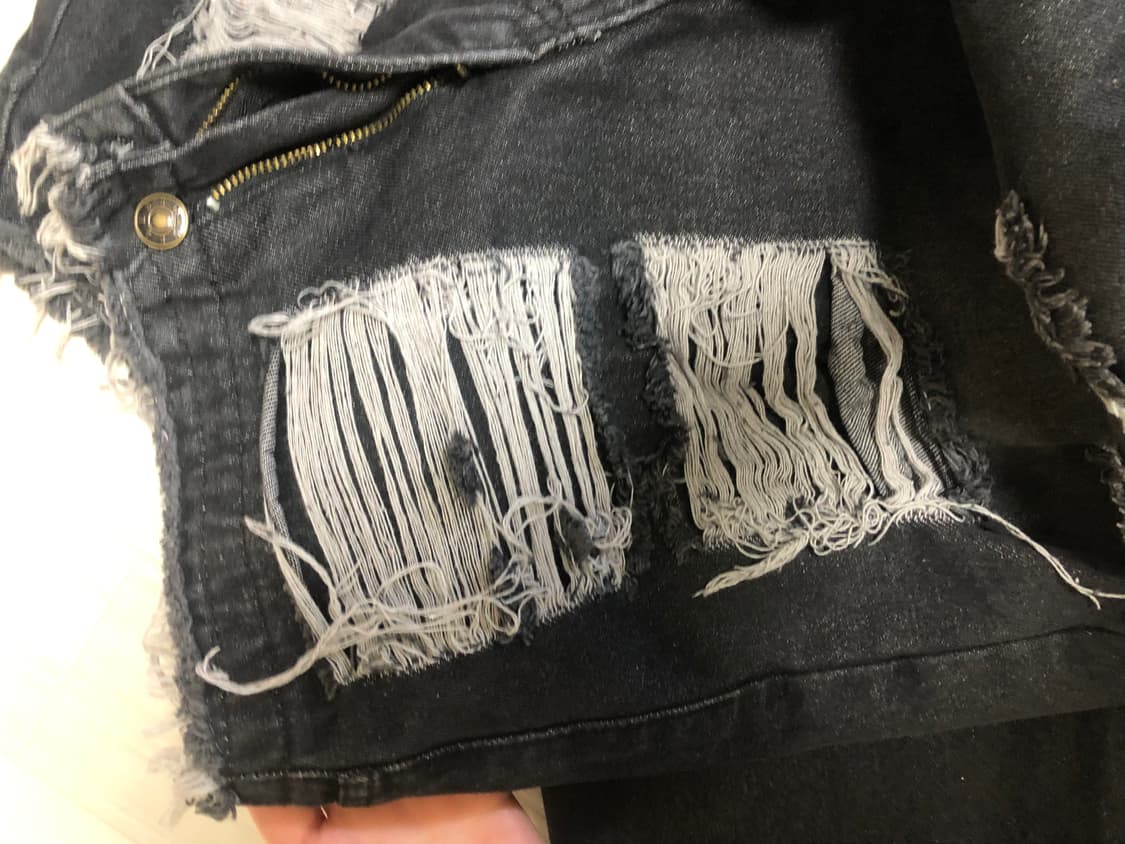 (한소희 착용) 그레이 찢청 데님 상품이미지4