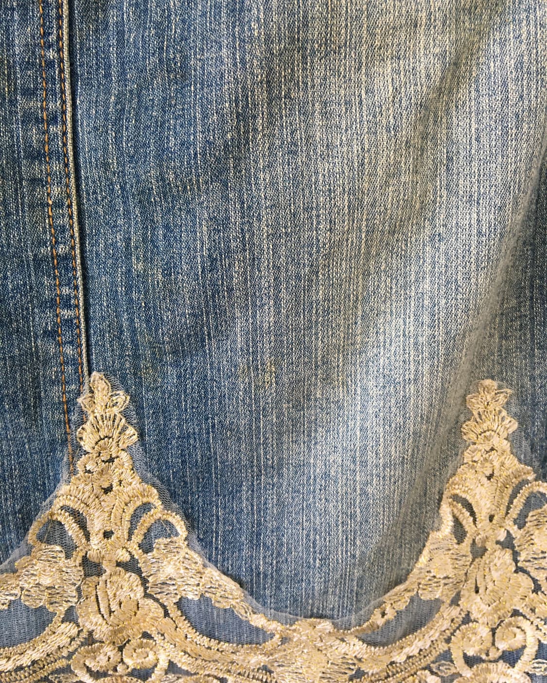 Ornament lace point denim skirt 상품이미지5