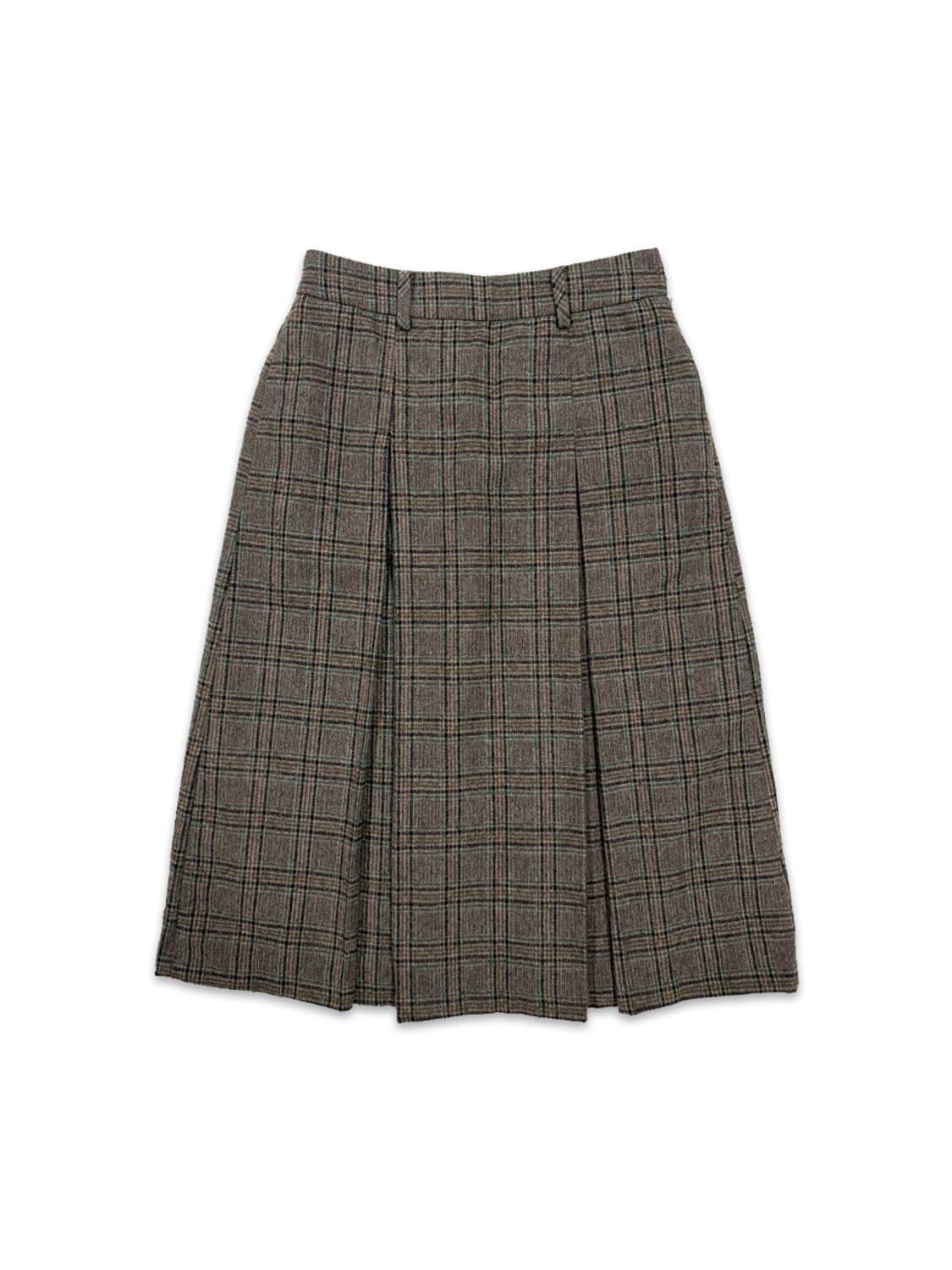 빈티지 Karl Lagerfeld 체크 플리츠 롱 스커트 상품이미지1