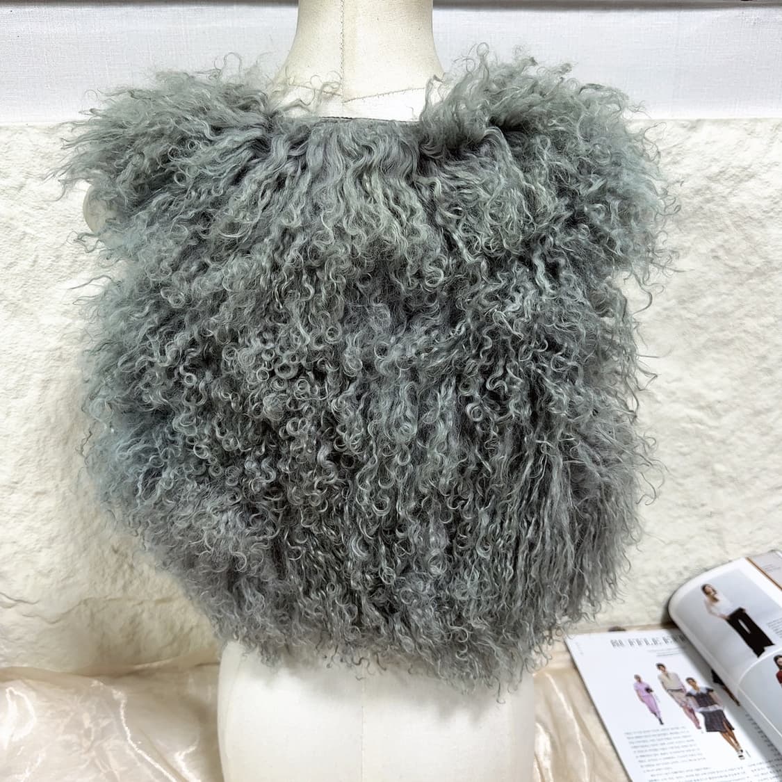 빈티지 그린 그레이 토스카나 양털 조끼 베스트 상품이미지4