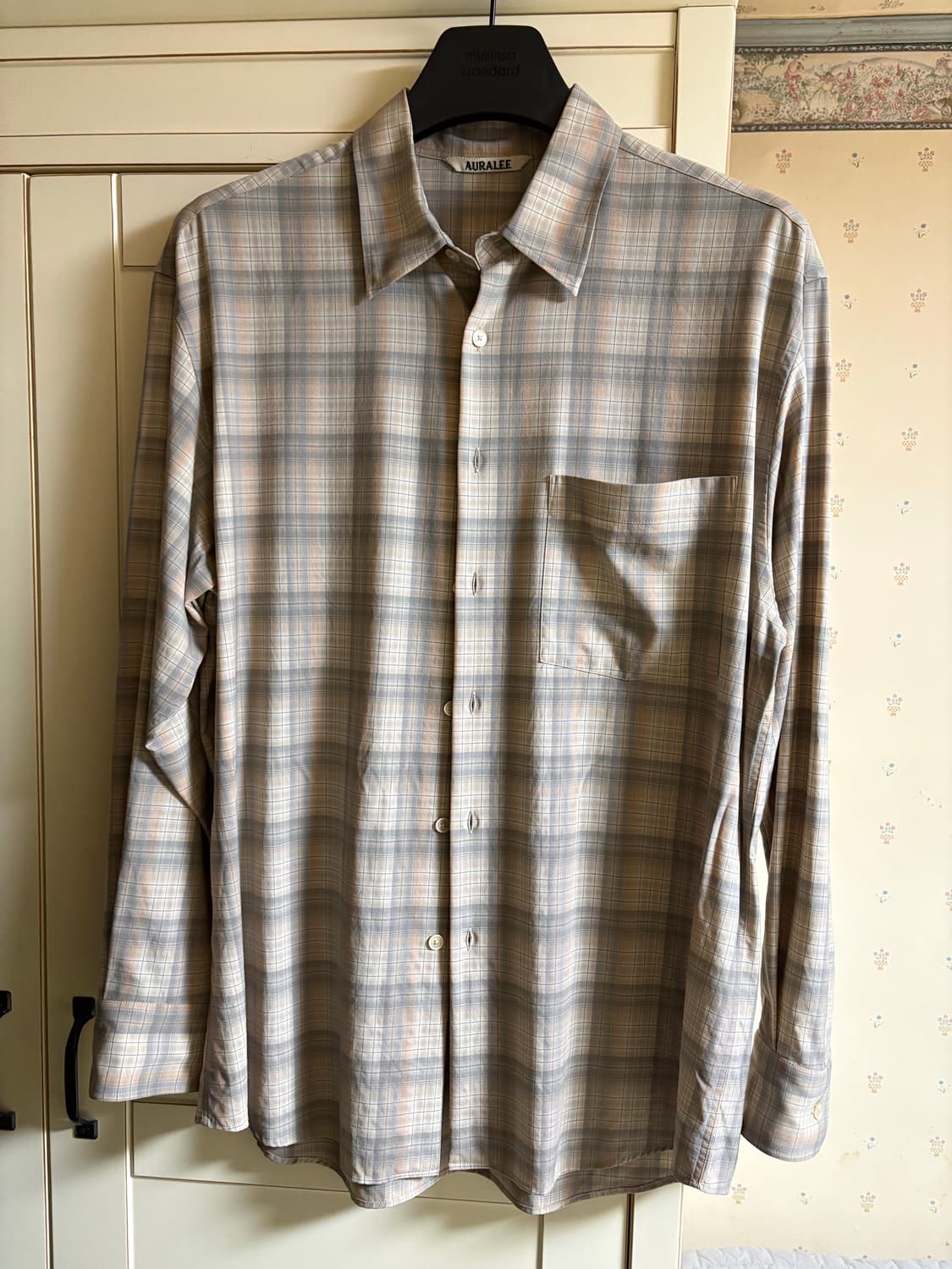 오라리 체크셔츠 베이지 4 사이즈 판매! 상품이미지1