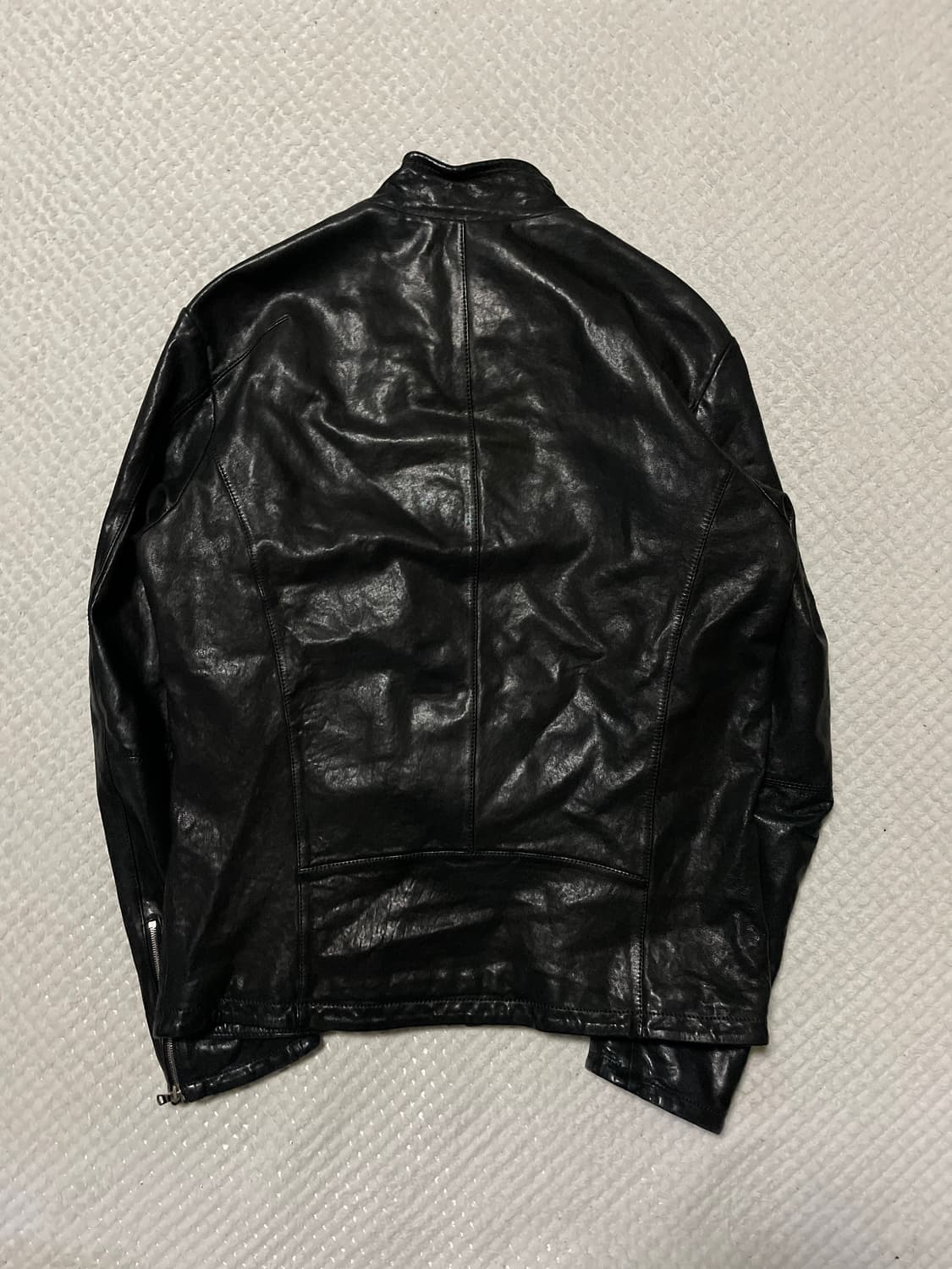 SIEG 웨스턴 무드 램스킨 양가죽 절개 레더 자켓 상품이미지2