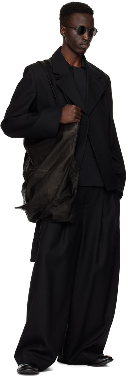 [48] 펫트리코 와이드 팬츠 블랙 상품이미지1