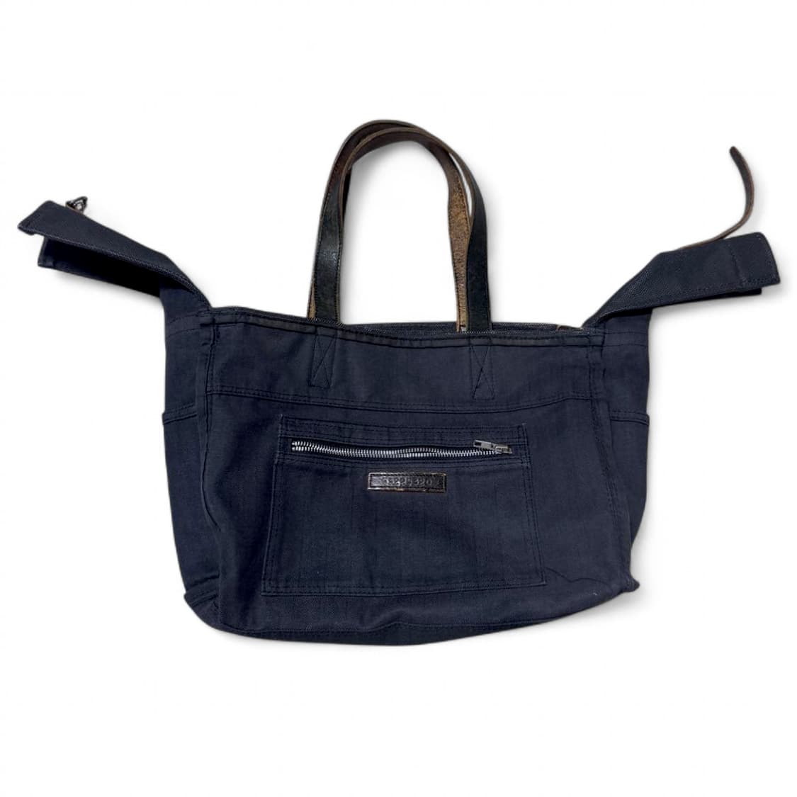 꼼데가르송 크랙 레더 핸들 캔버스 토트백 상품이미지6