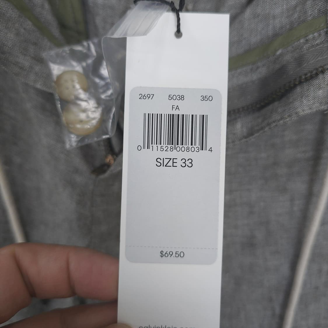 새제품) 캘빈클라인 린넨 혼방 밴딩 스트링 반바지 33 상품이미지6