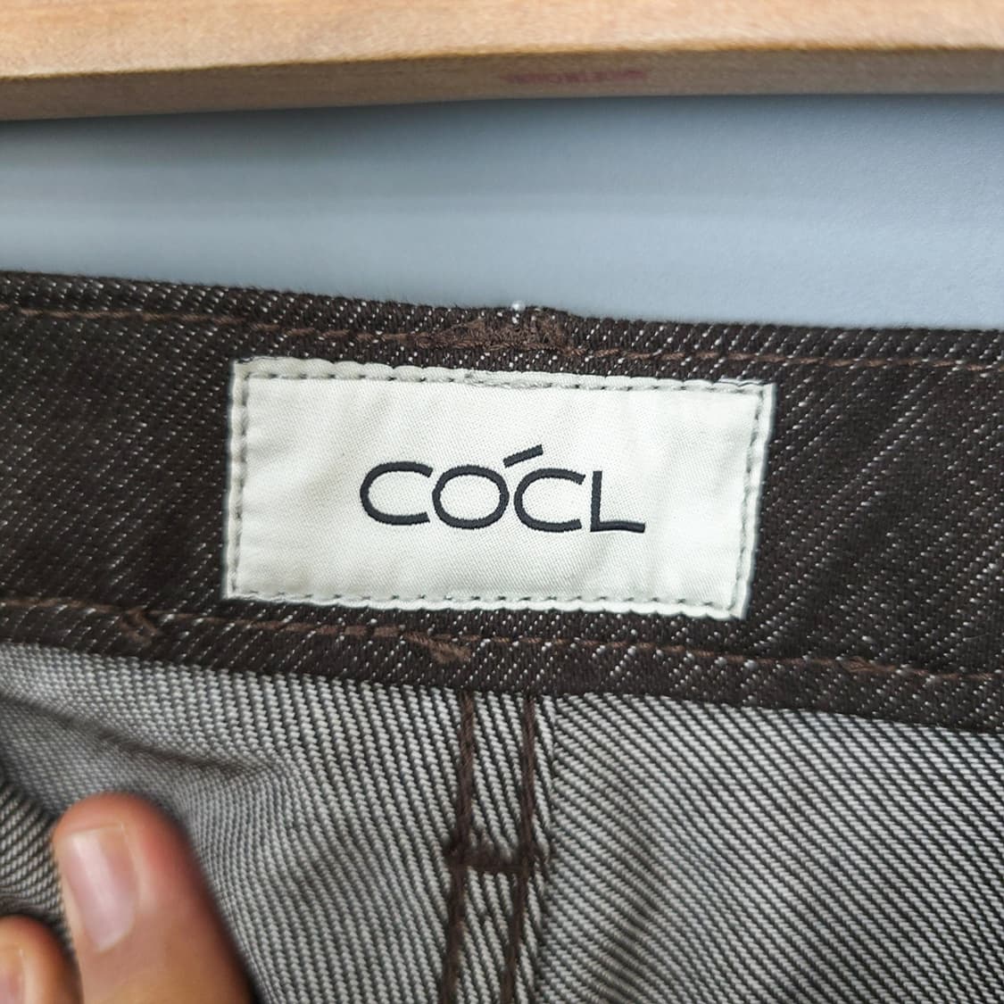 커스텀어클락 COCL 와이드 핀턱 데님 팬츠 브라운 32 상품이미지7