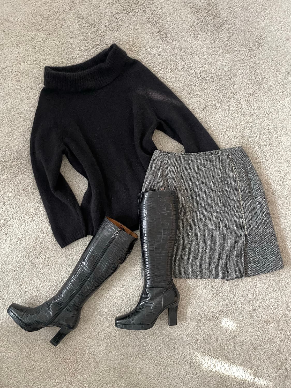 vintage wool zip-up skirt 상품이미지6